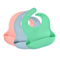 Soft silicone waterproof baby eating pocket, recyclable, suitable for easy cleaning, BPA-free children's bib